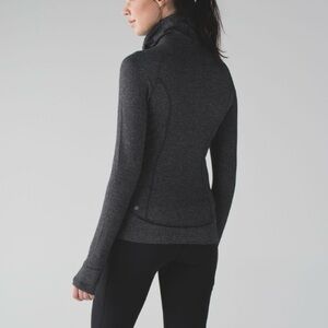 Lululemon Think Fast Pullover Heathered Herringbone Black / Black 12